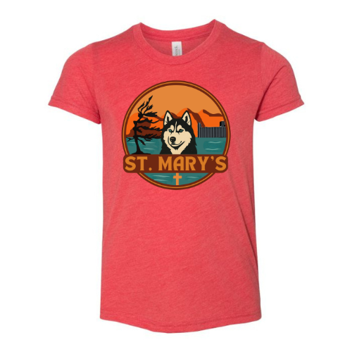 House Red House Fire Personalized St. Mary's Large Logo Tee - Red Triblend