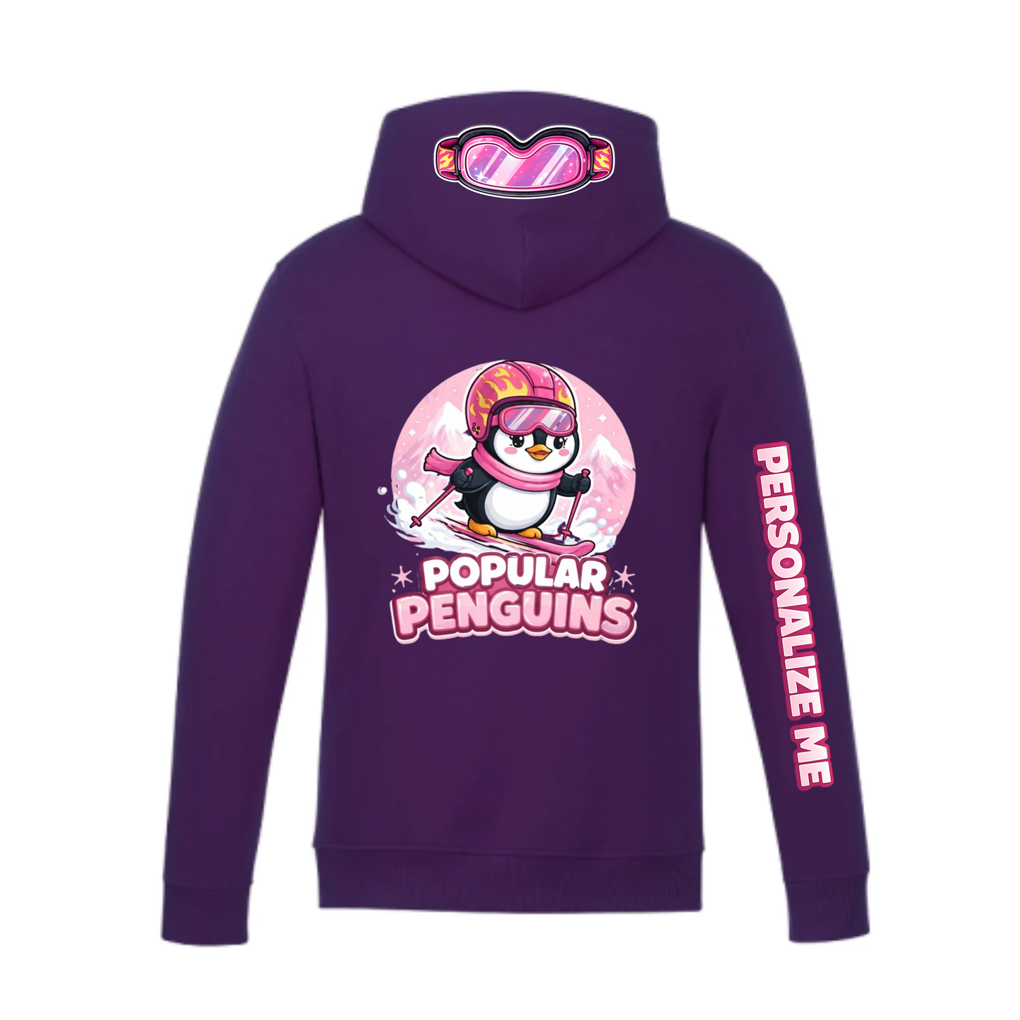 Craigleith Popular Penguins Hooded Sweatshirt - Purple