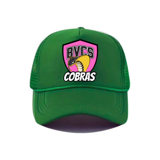 BVCS Neon Pink Cobra Snapback Hat - Kelly Green / Kelly Green