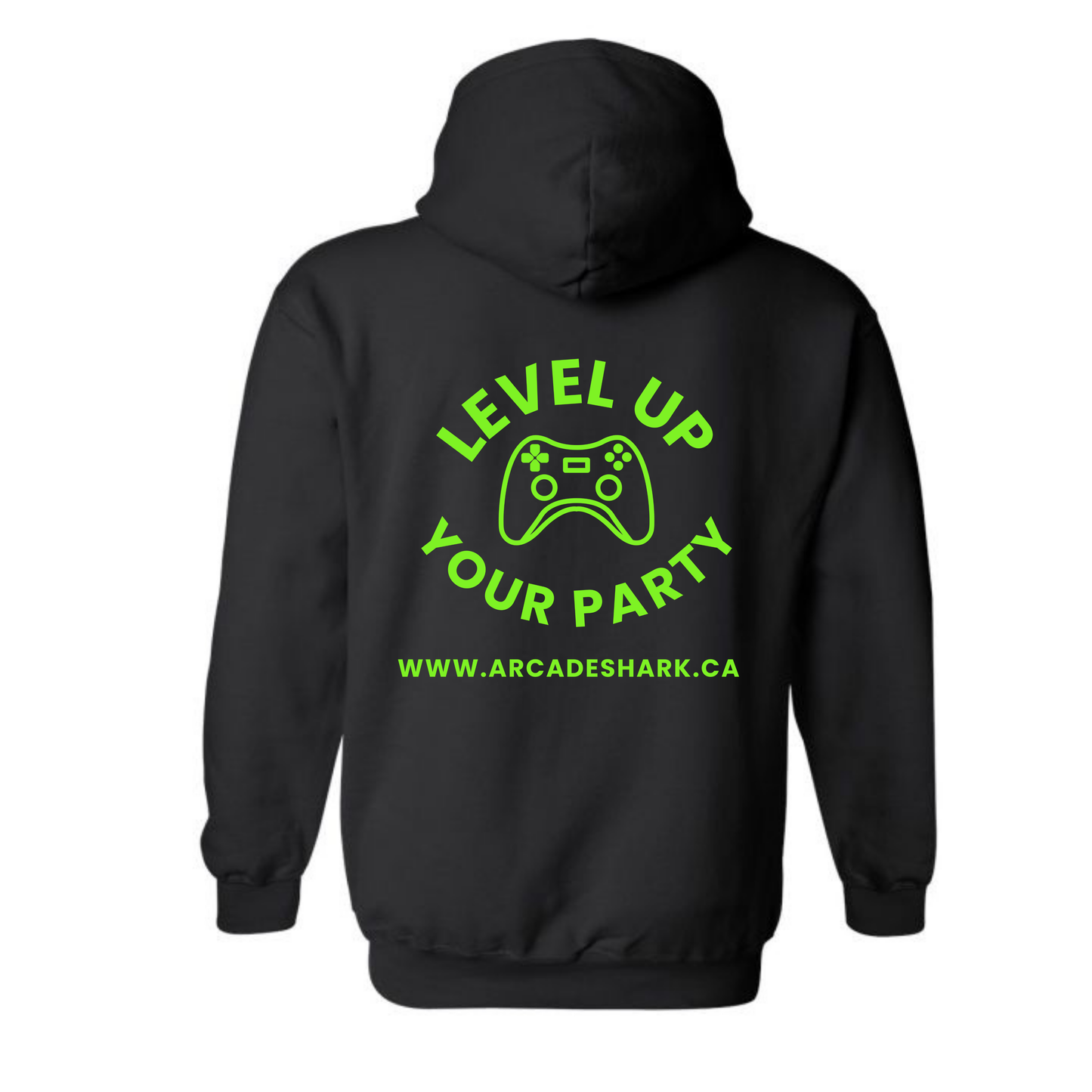 Arcade Shark Level Up Your Party Hooded Sweatshirt - Black