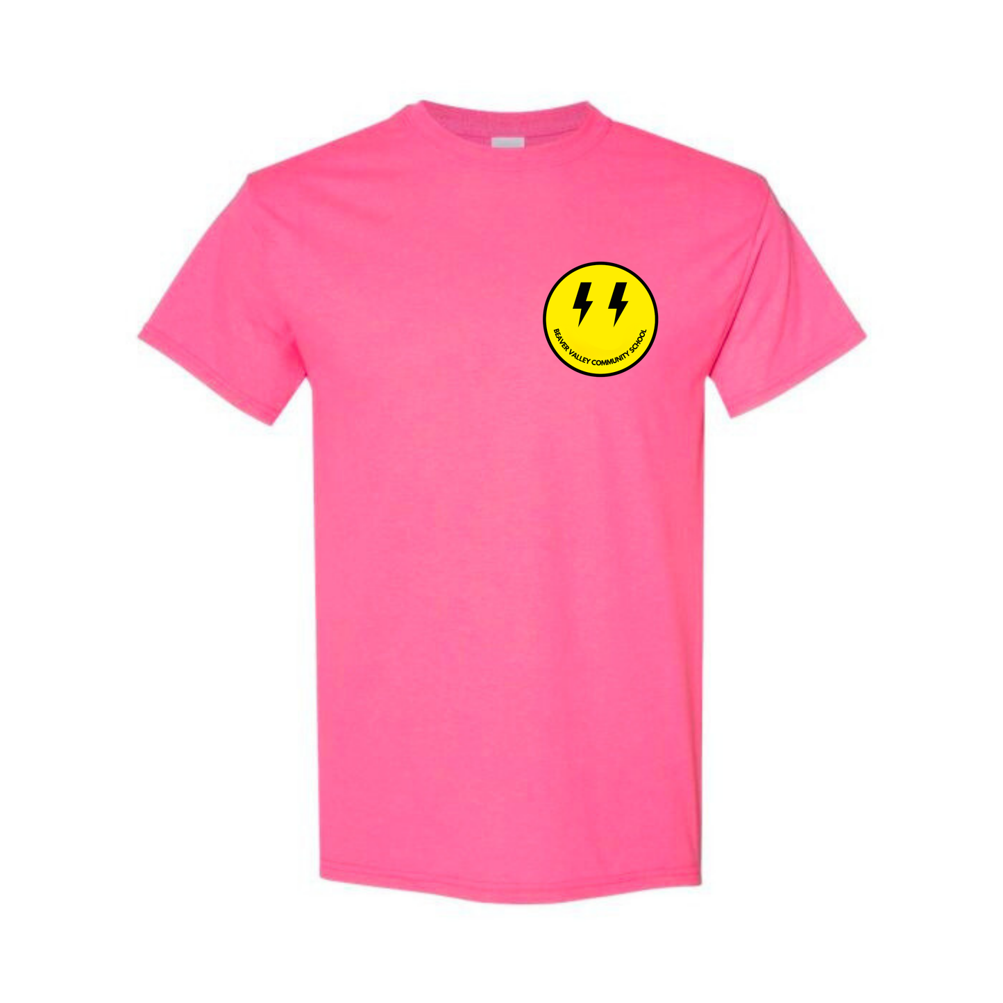 BVCS Bolt Smile Tee - Safety Pink