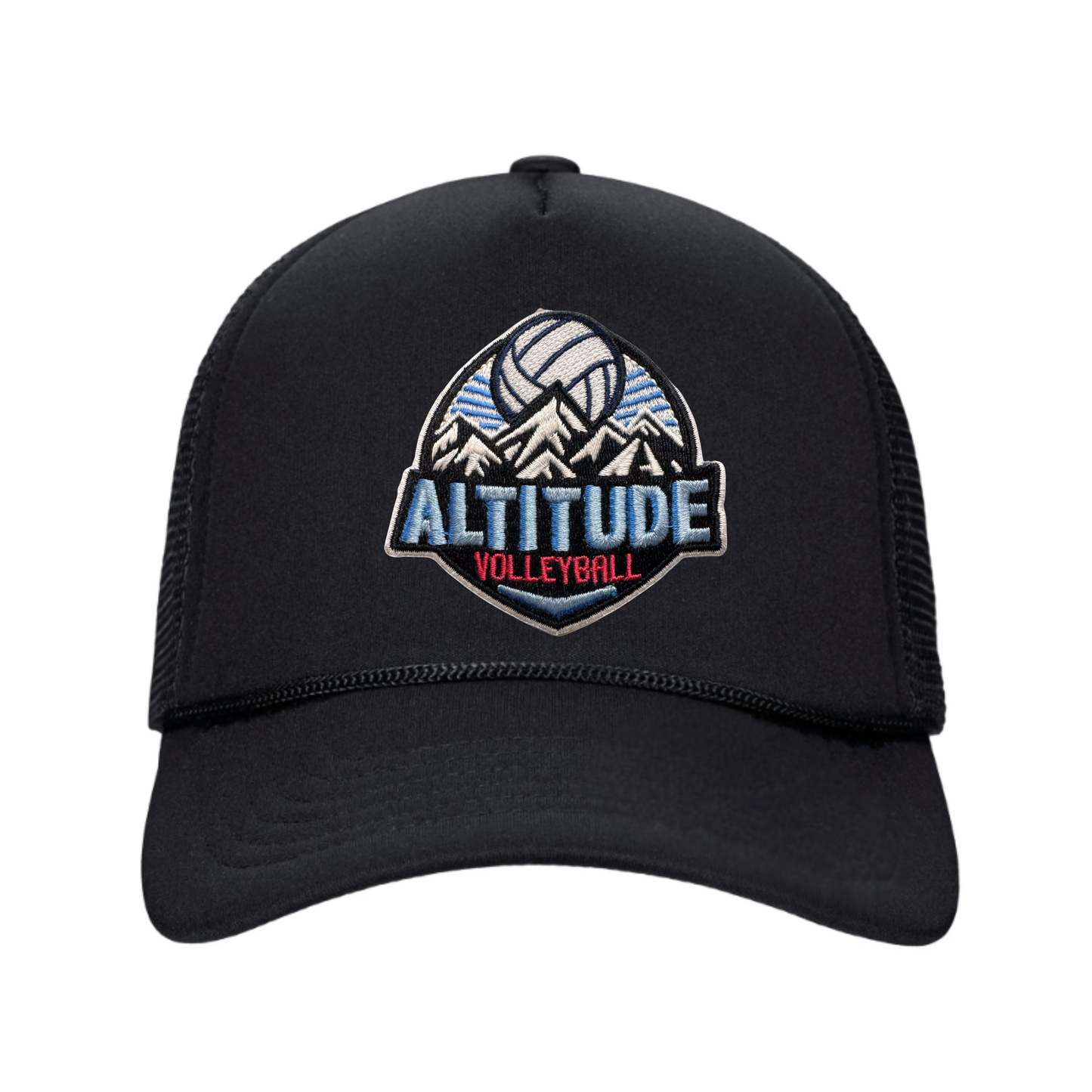 Altitude Patch Snapback Trucker Hat - Black / Black