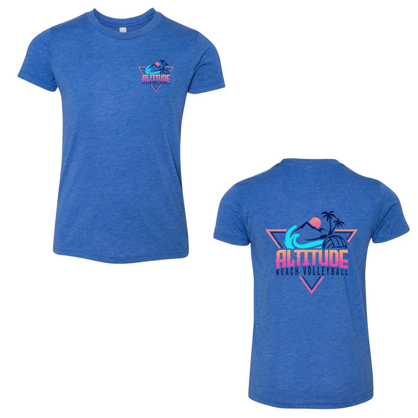 Altitude Beach Volleyball Dual Logo Tee - True Royal Triblend (Youth / Adult)