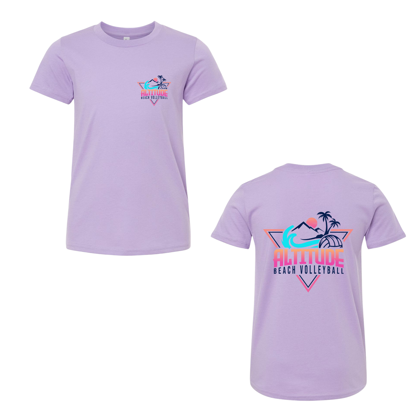 Altitude Beach Volleyball Dual Logo Tee - Dark Lavender (Youth / Adult)