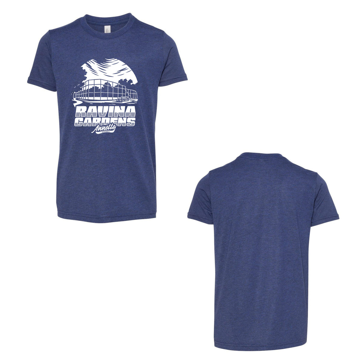 Annette Baseball Short Sleeve Shirt - Ravina Gardens Tee - Navy Triblend