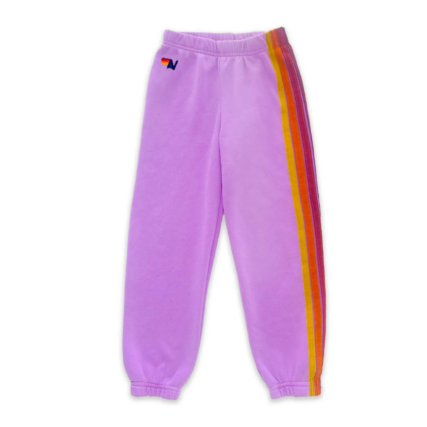 Aviator Nation - Kid's Classic 5 Stripe Sweatpants - Neon Purple