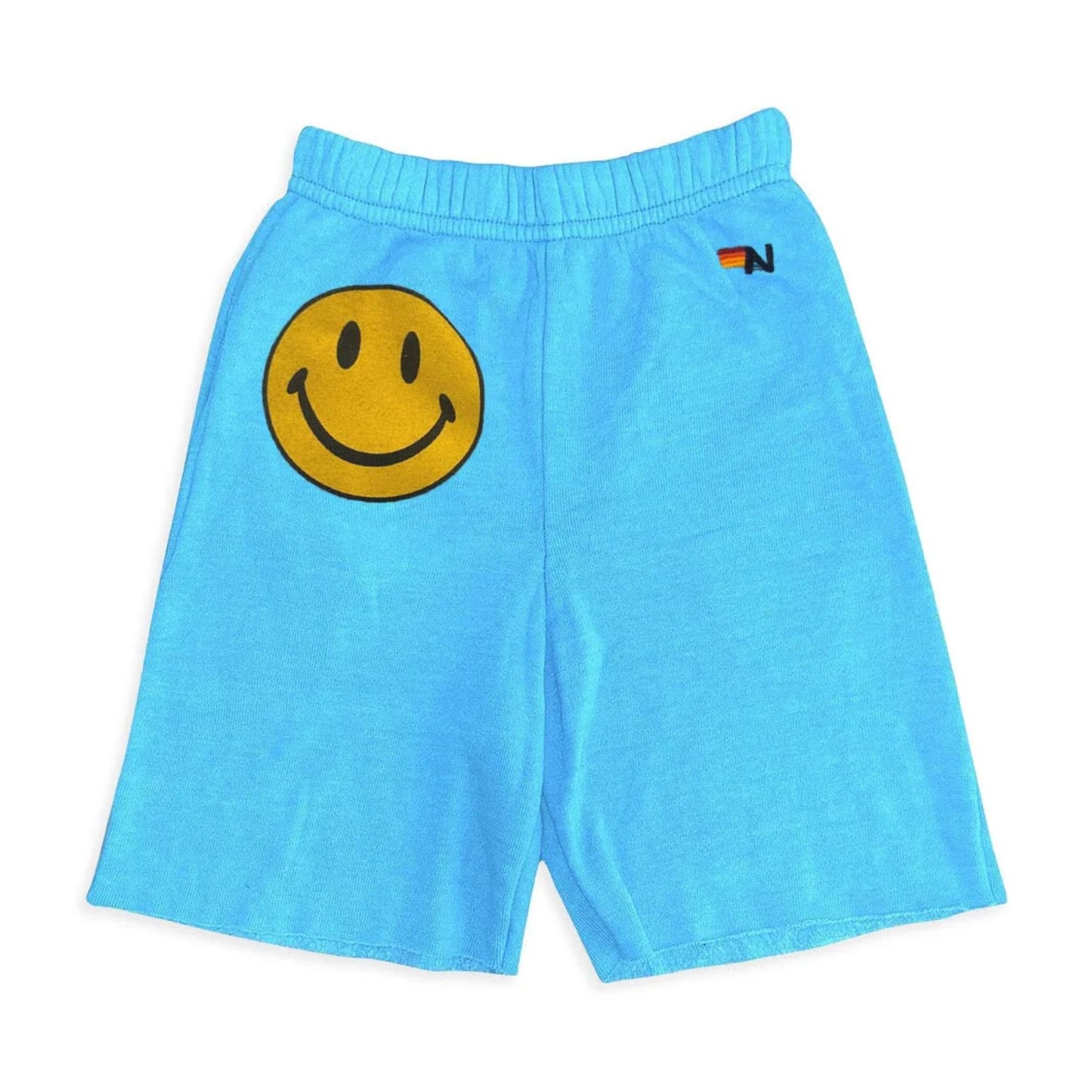 Aviator Nation - Smiley Kid's Sweatshorts - Neon Blue
