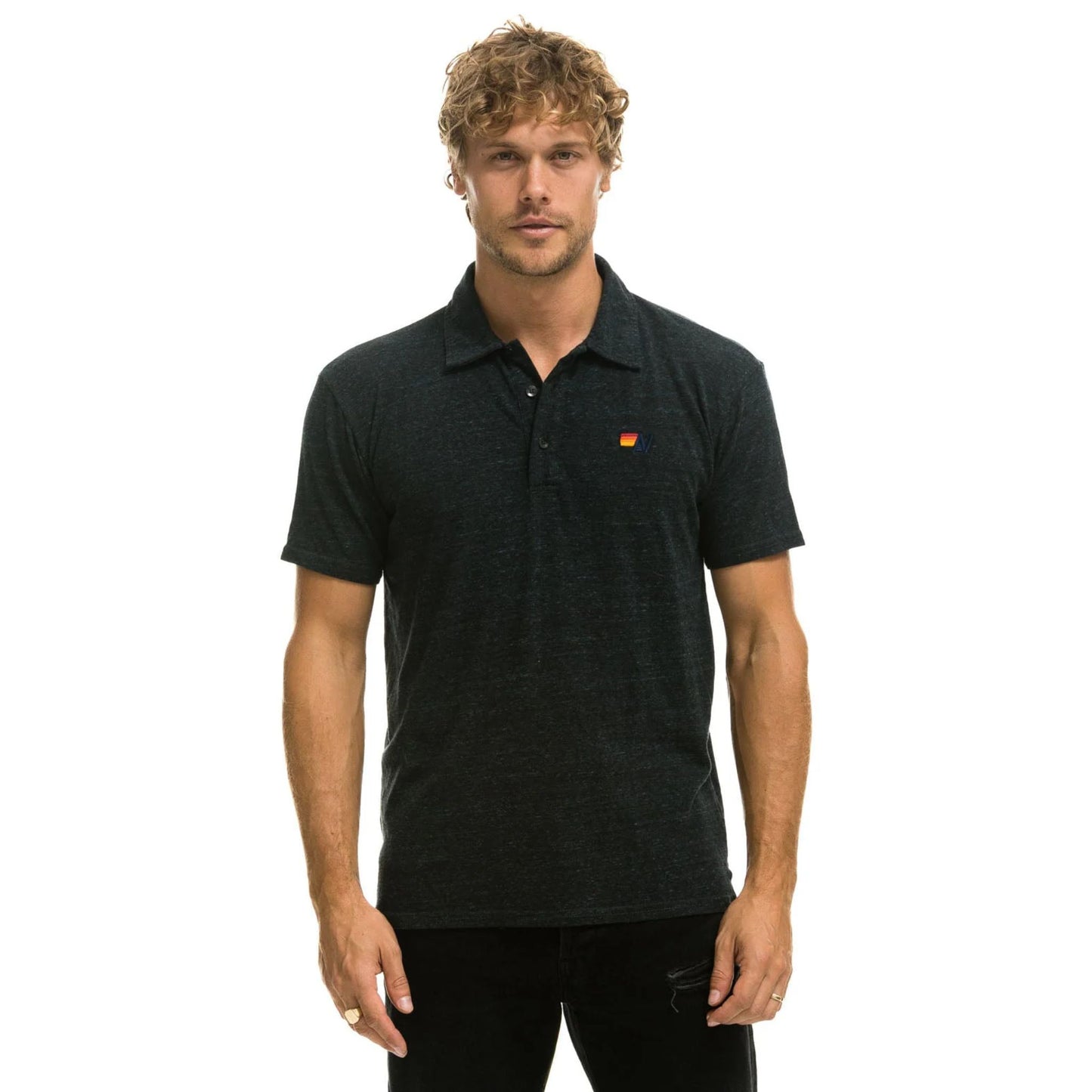 Aviator Nation - Men's Logo Embroidery Polo - Charcoal