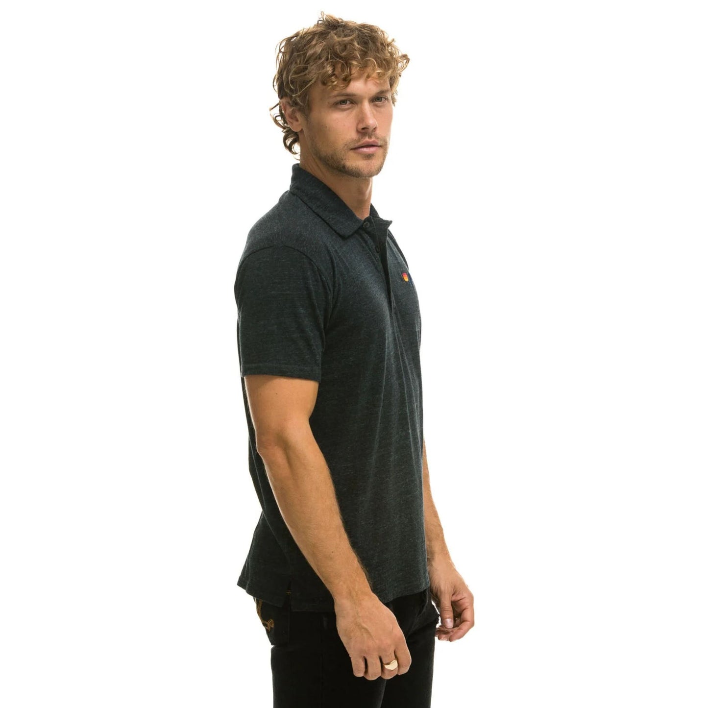 Aviator Nation - Men's Logo Embroidery Polo - Charcoal