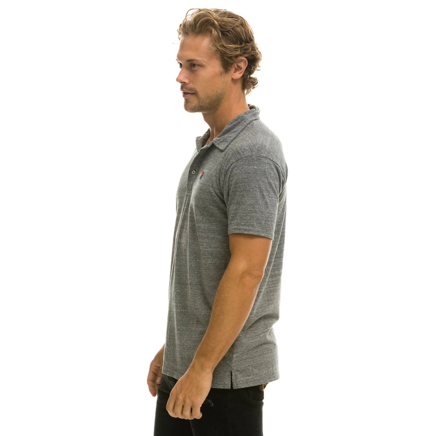 Aviator Nation - Men's Logo Embroidery Polo - Heather Grey