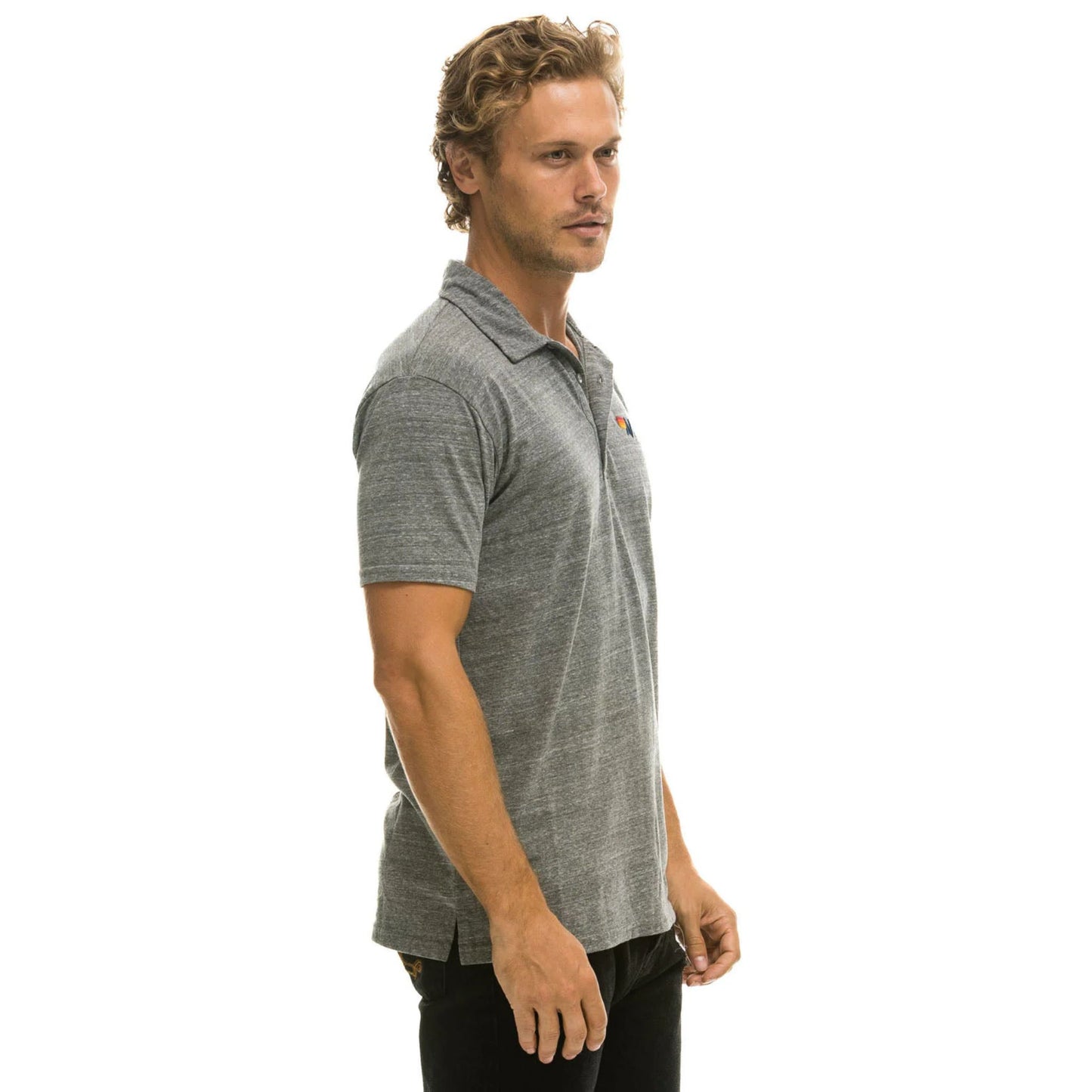 Aviator Nation - Men's Logo Embroidery Polo - Heather Grey