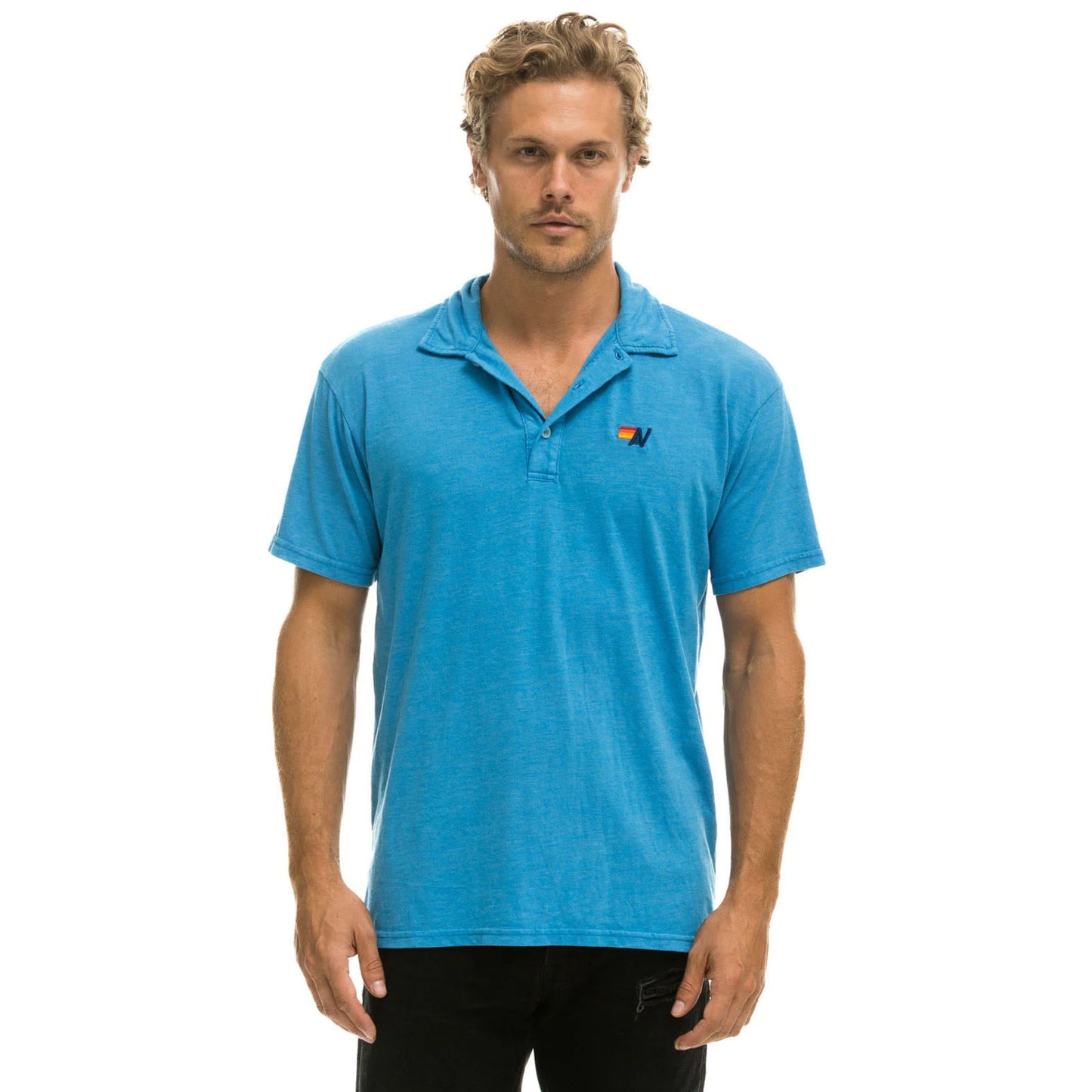 Aviator Nation - Men's Logo Embroidery Polo - Ocean