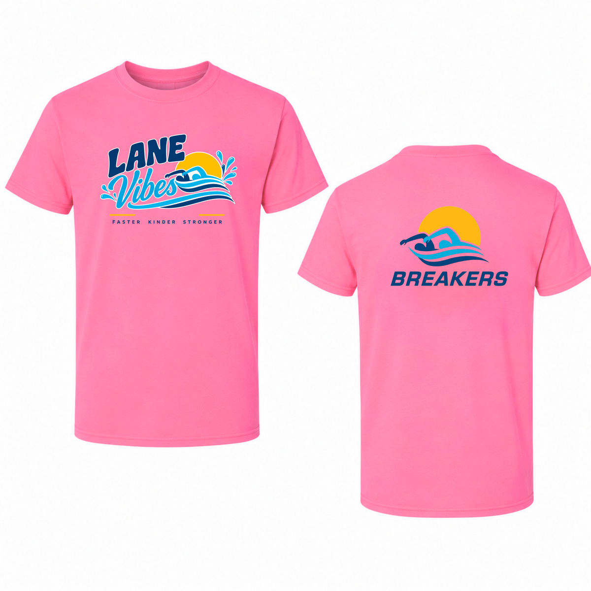 The Breakers “Lane Vibes” T-Shirt - Neon Pink