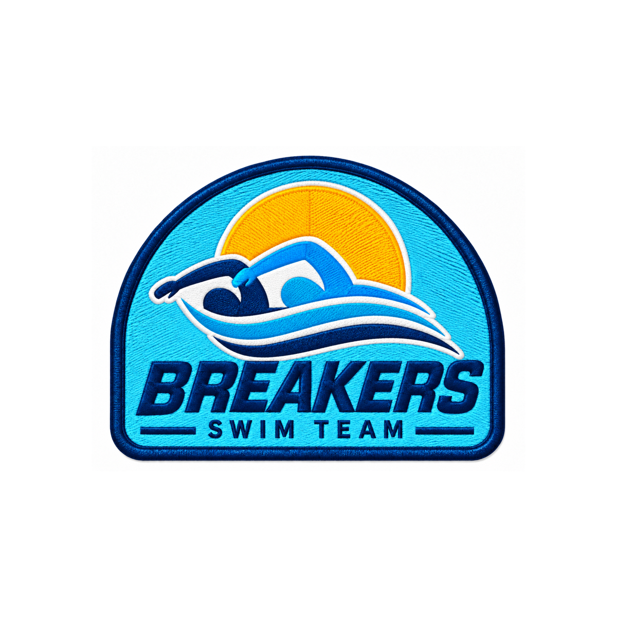 Iron on Patch - Breakers Swim Team - Aqua