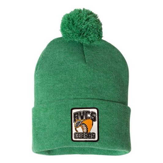 BVCS Patch Pom Pom Knit Toque - Heather Green