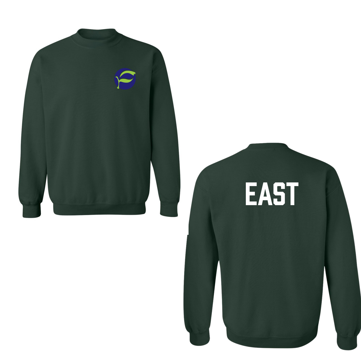 Pretty River Academy EAST Crewneck Sweatshirt - Forest (JK - GR 1 Only)