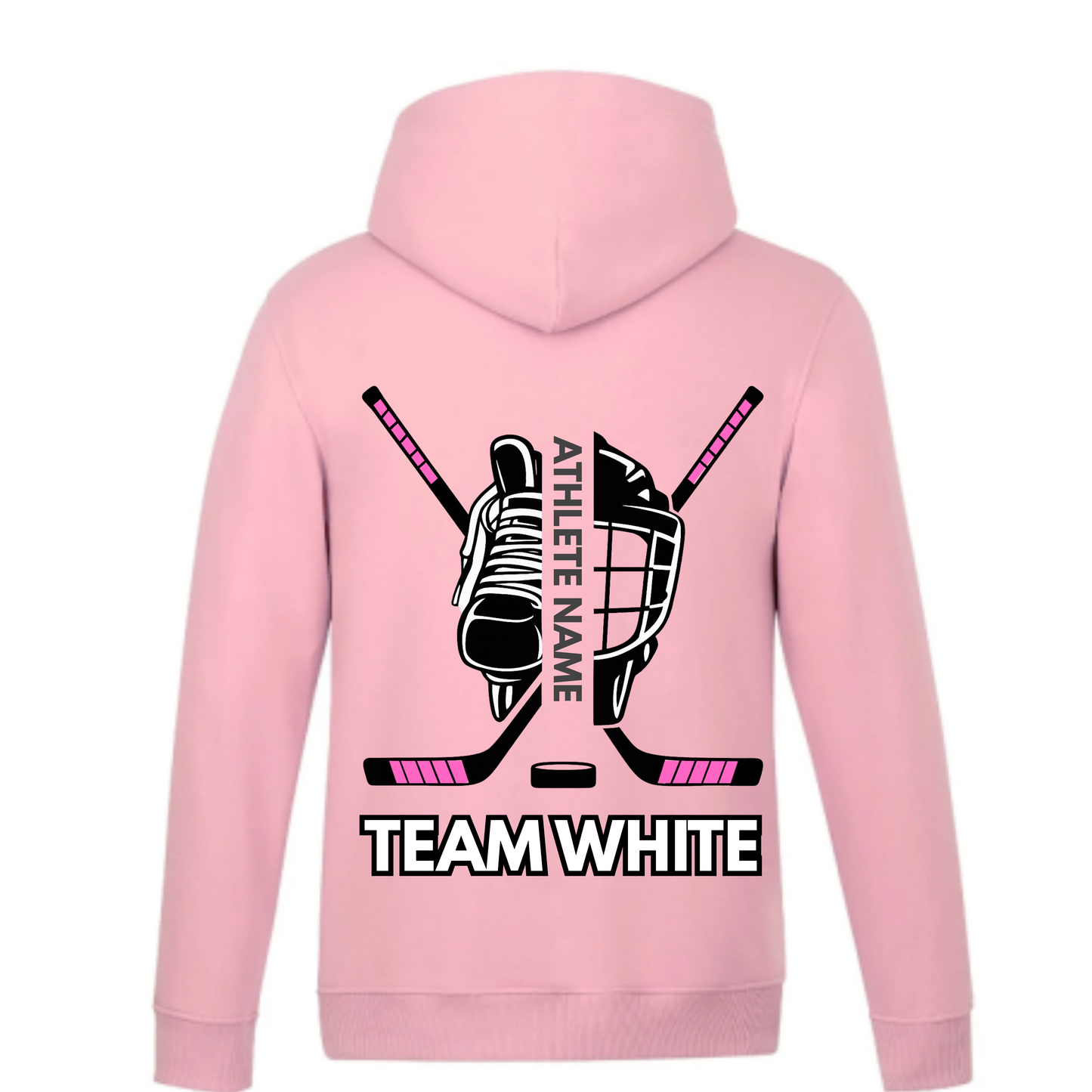 Collingwood Lightning Personalized Dual Logo Hooded Sweatshirt - Soft Pink (Youth & Adult)