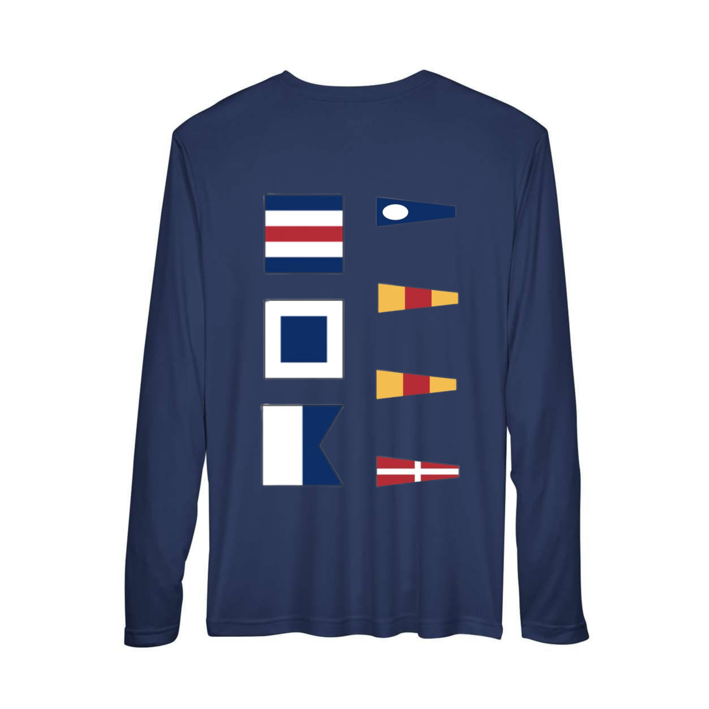 CSA 2004 Nautical Flags Large Logo Quick Dry Long Sleeve Shirt - Navy / Light Blue