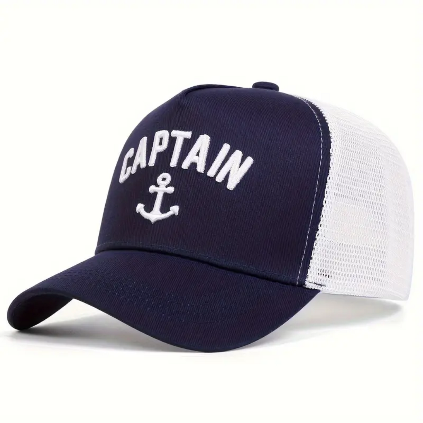 Captain Snapback Hat - Navy Blue / White