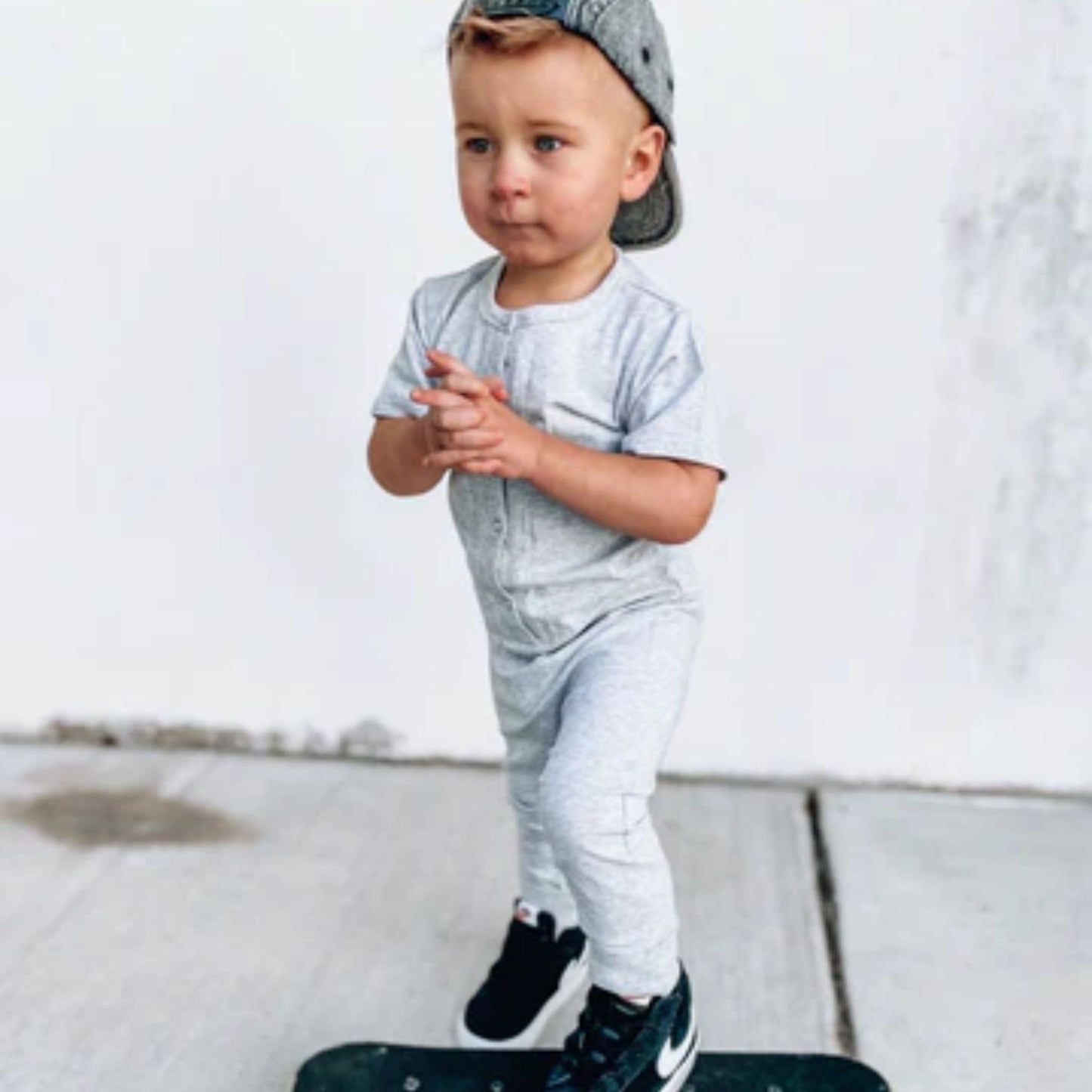 Classic Snap Romper - Grey