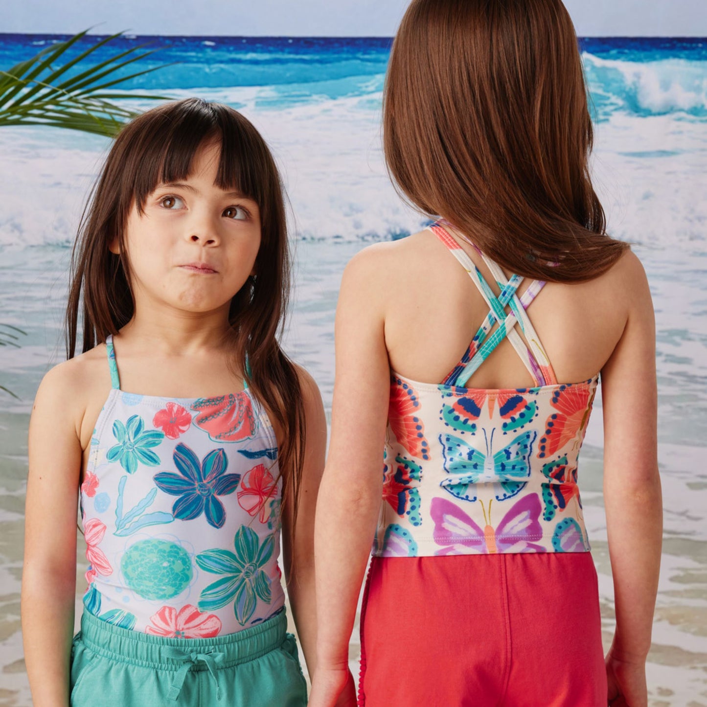 Cross Back Tankini Swim Top - Mariposas Pintadas
