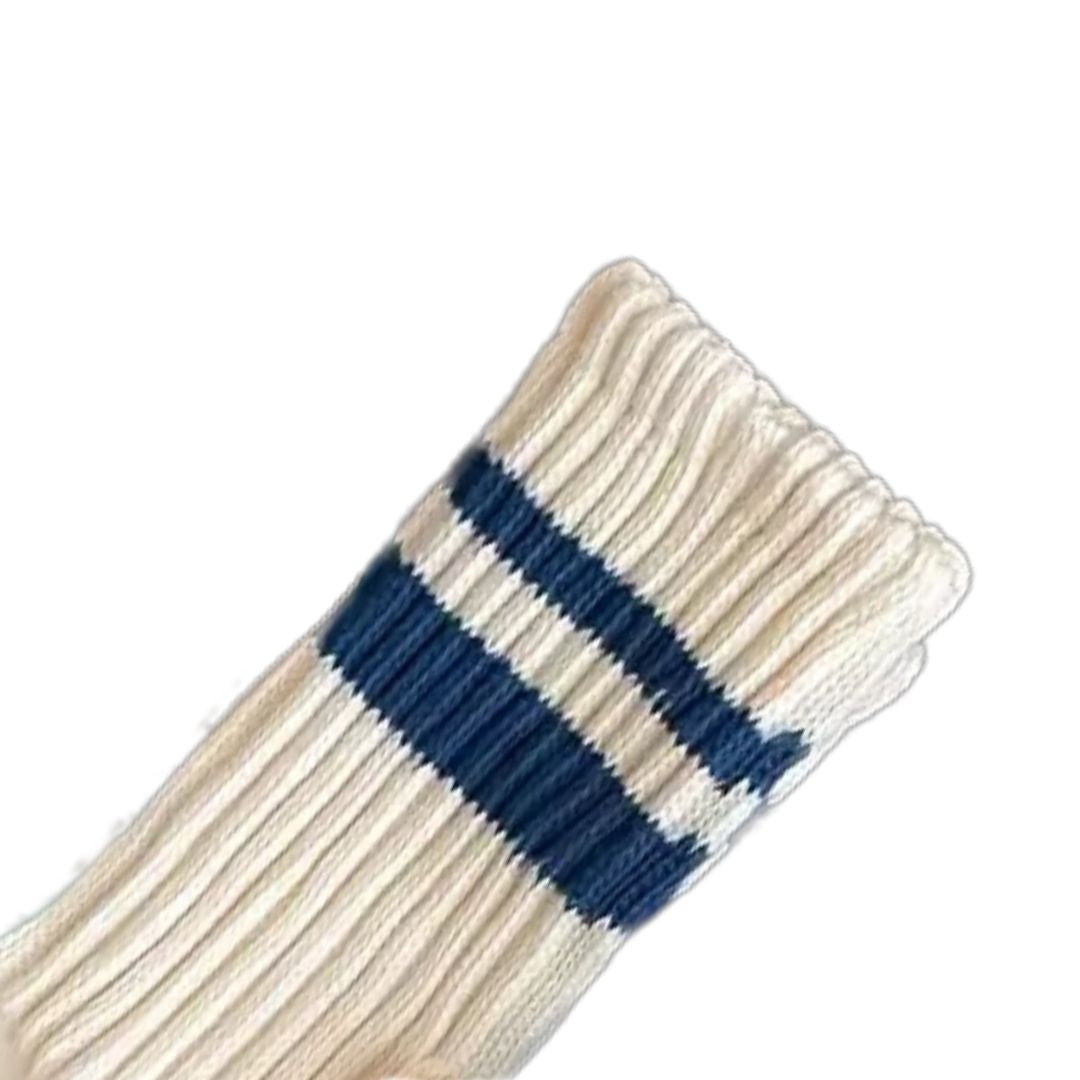 Double Stripe Chunky Knit Crew Socks