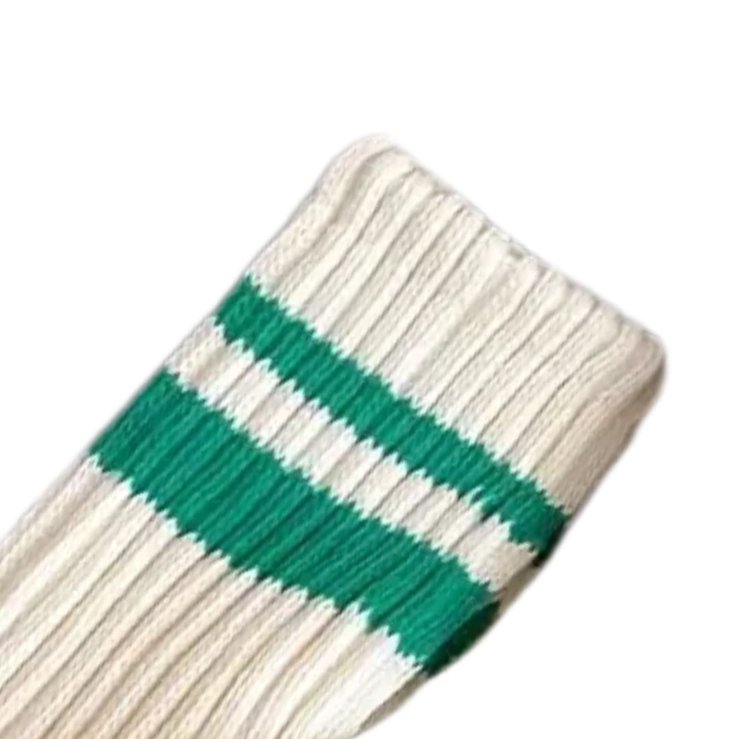 Double Stripe Chunky Knit Crew Socks
