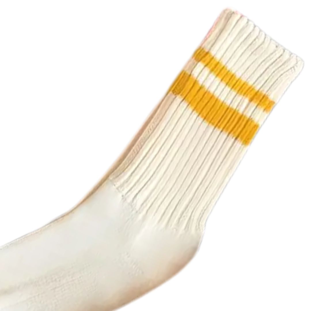 Double Stripe Chunky Knit Crew Socks