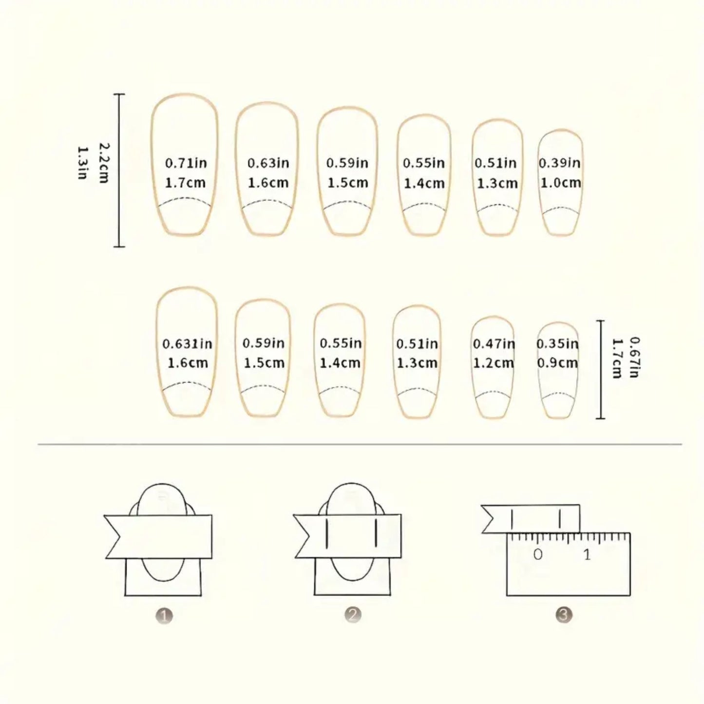 Festive French Manicure Press On Nail Set