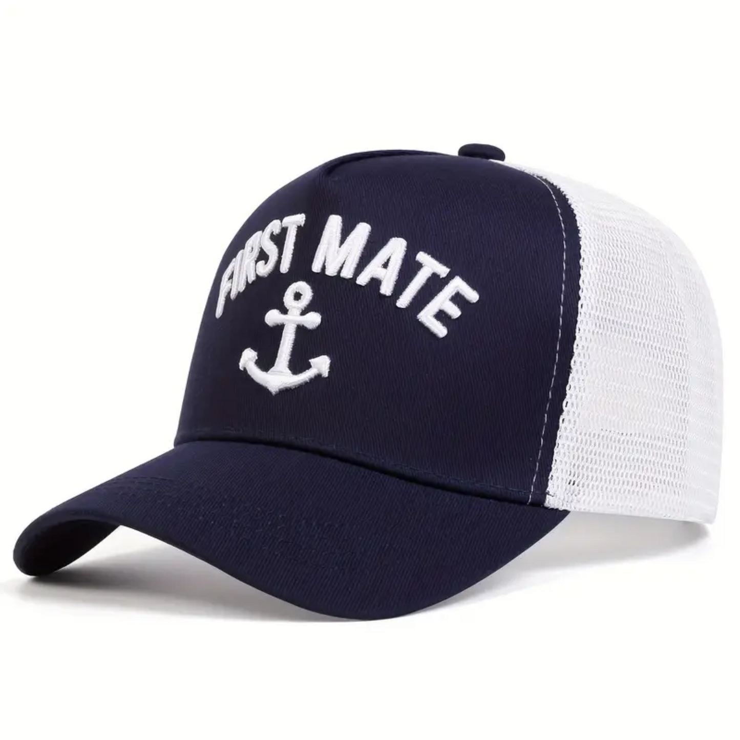 First Mate Snapback Hat - Navy Blue / White