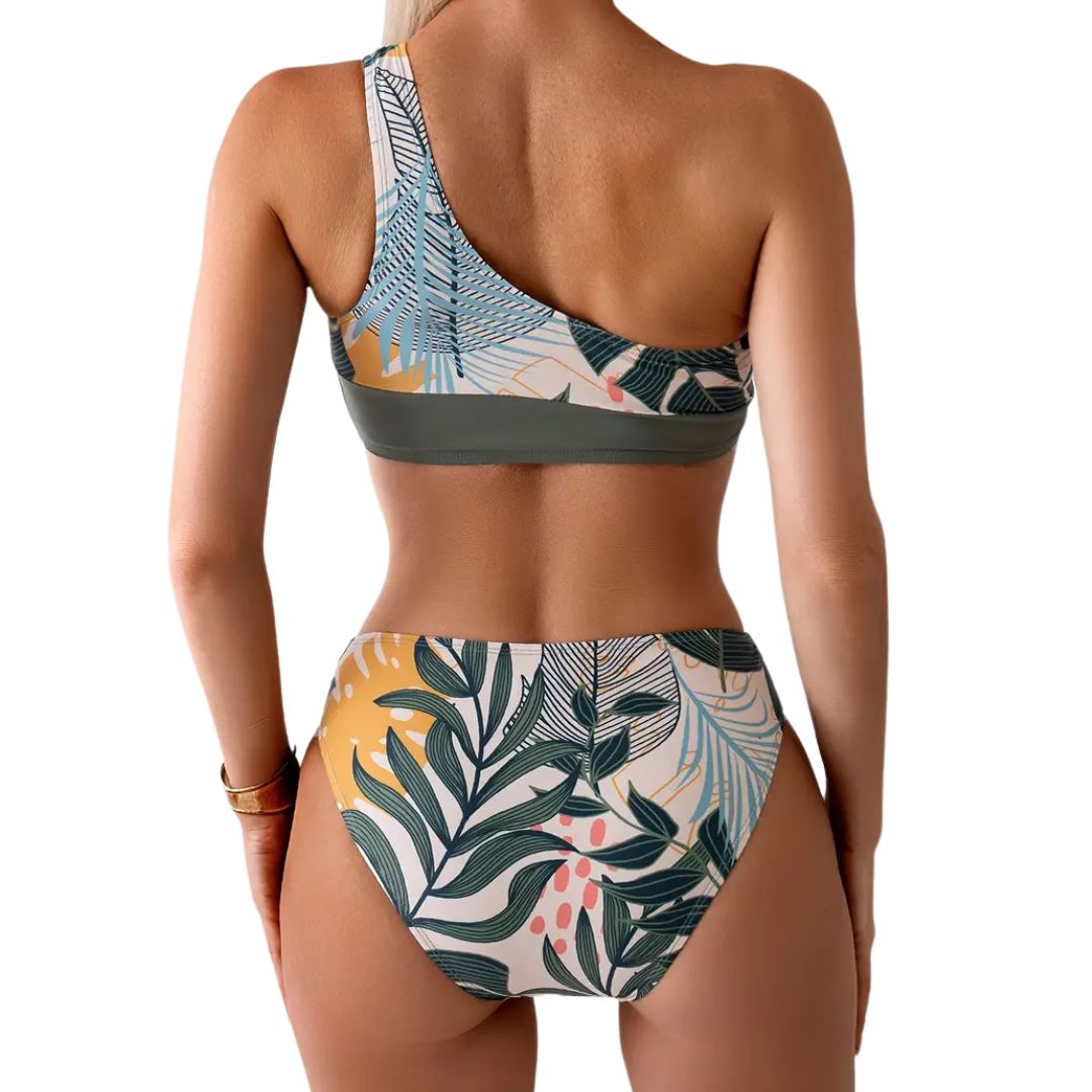 Can you Be-Leaf Asymmetric Bikini Swim Suit