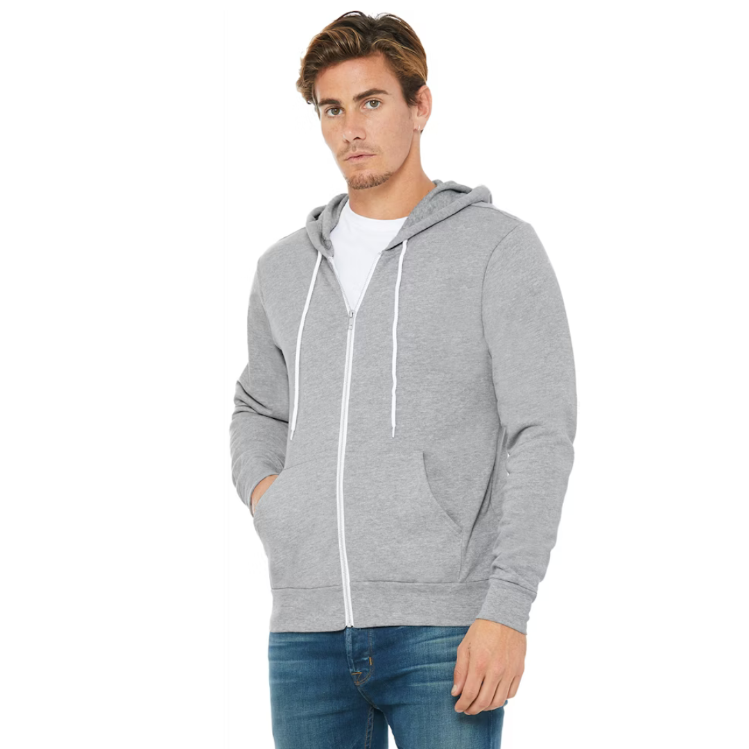 Forever Run Wild - Unisex Full-Zip Hoodie - Athletic Heather Grey