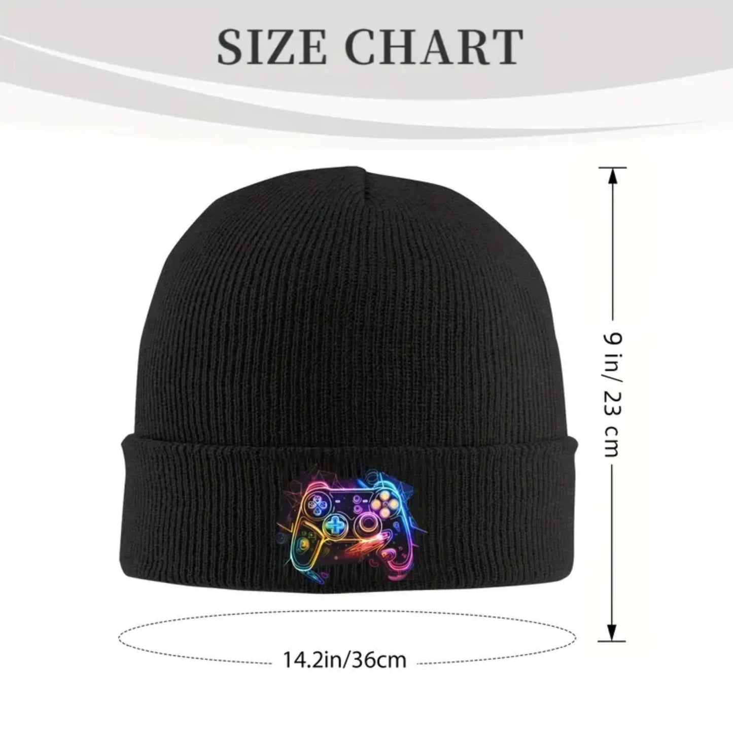 Funky Video Game Controller Black Beanie Hat