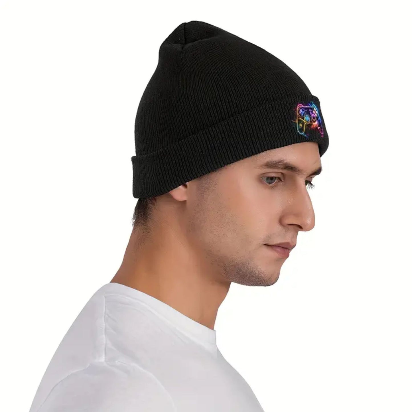Funky Video Game Controller Black Beanie Hat