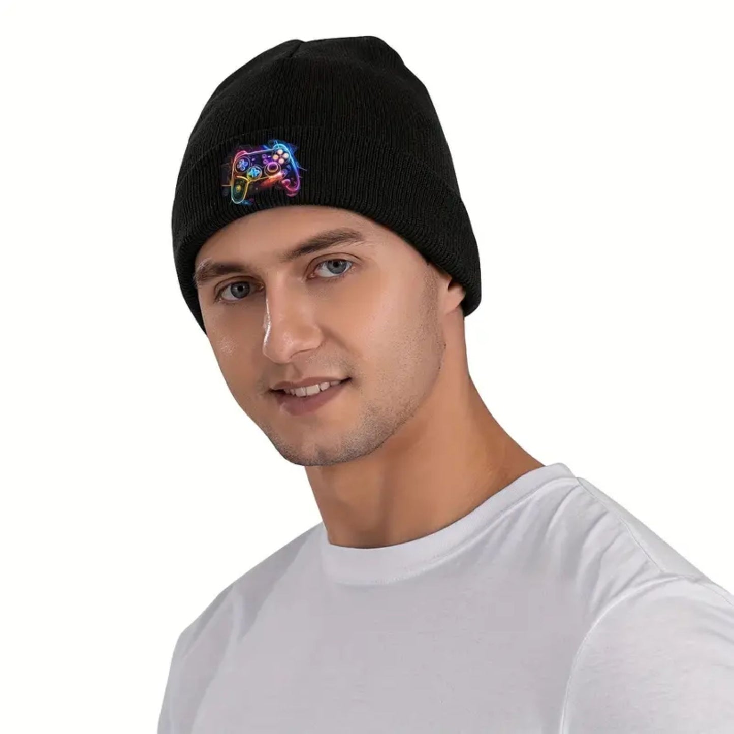 Funky Video Game Controller Black Beanie Hat
