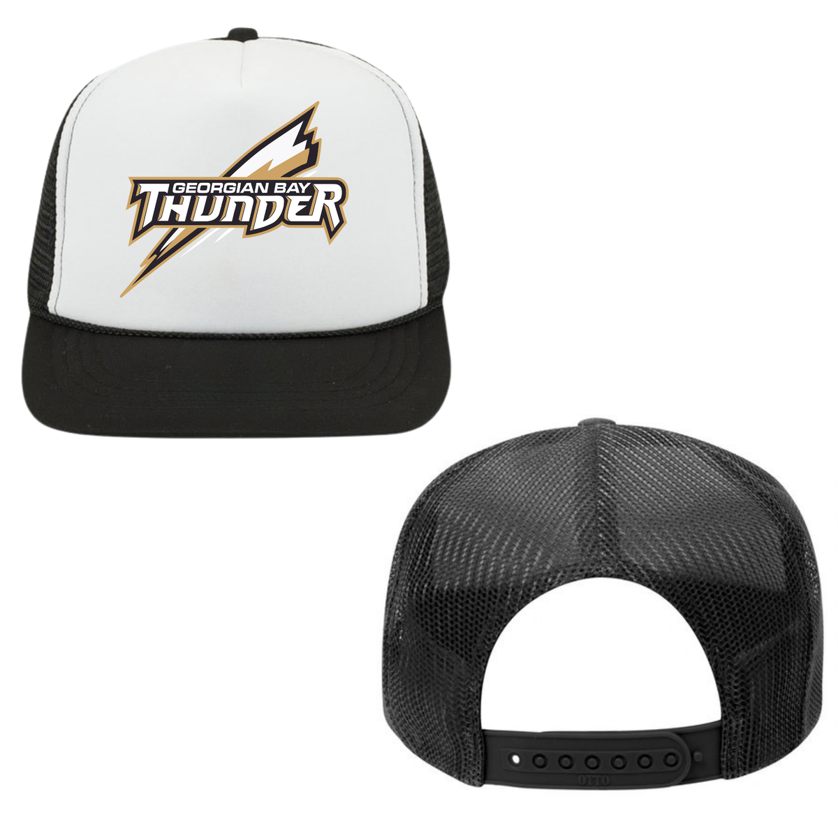 Georgian Bay Thunder Mesh Back Trucker Hat – Youth & Adult / White / Black