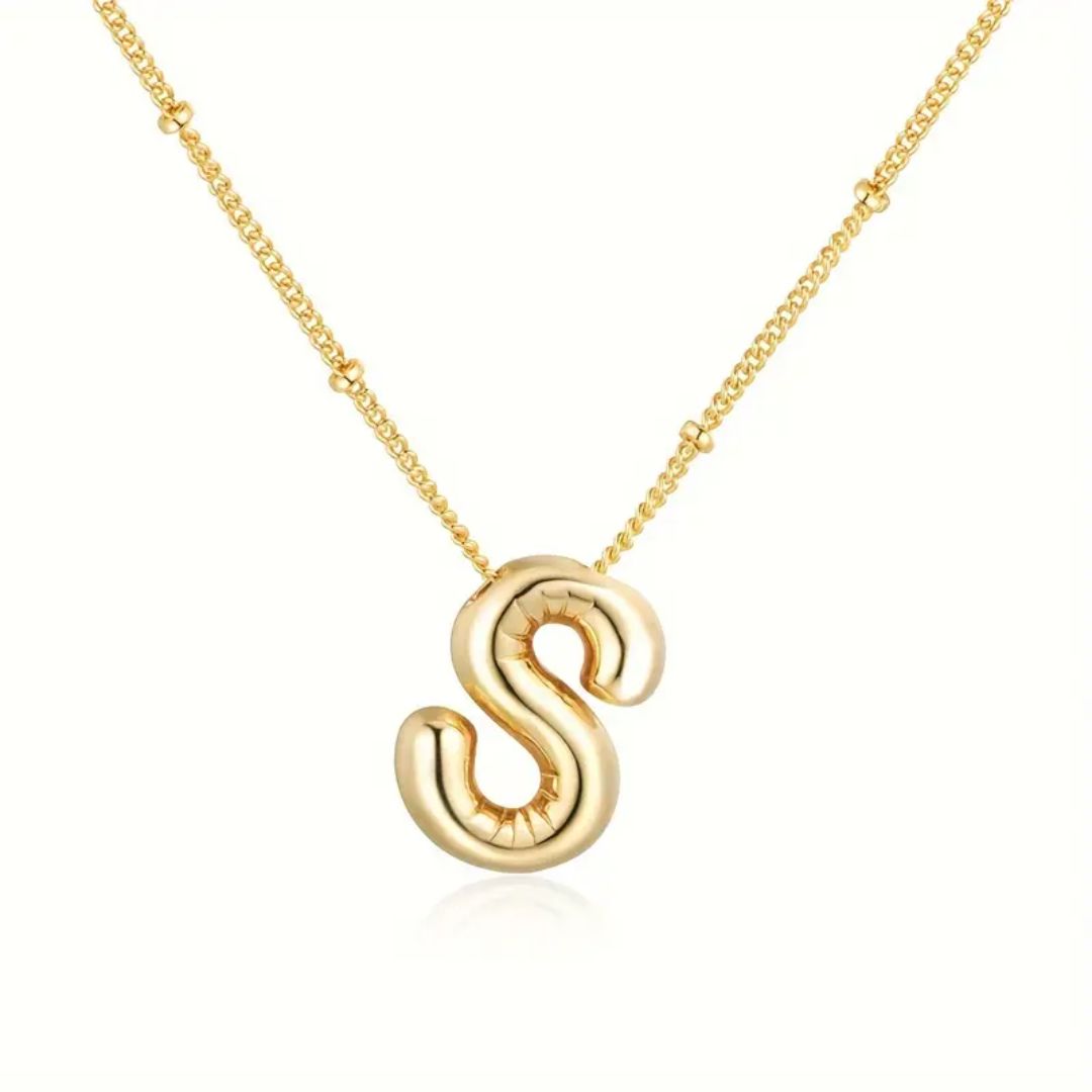 Golden Bubble Letter Necklace