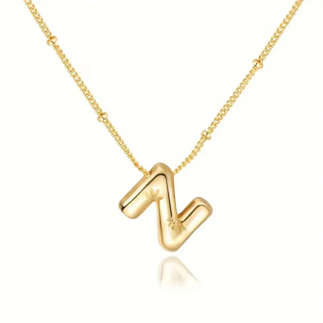 Golden Bubble Letter Necklace