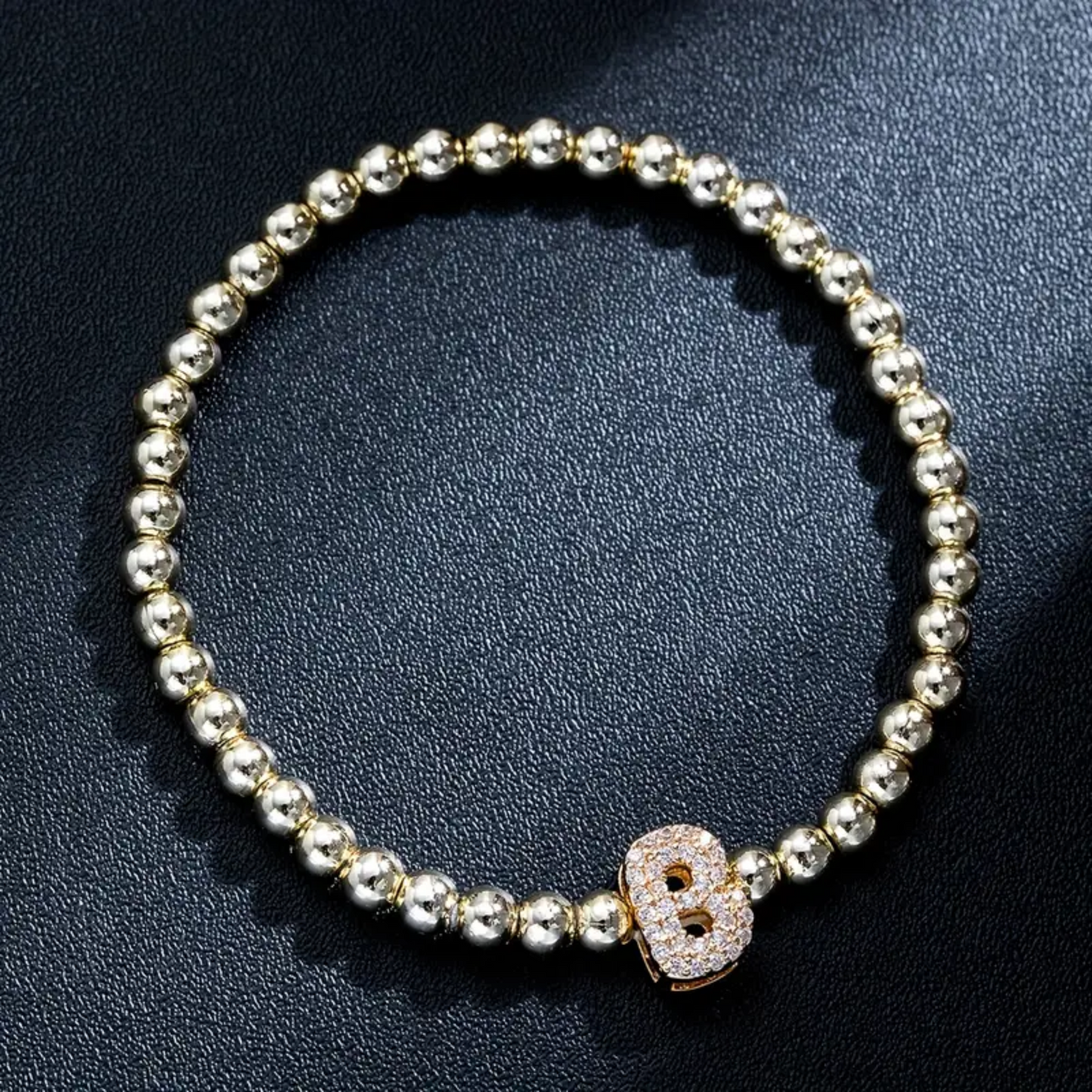Golden Bubble Sparkle Letter Bracelet