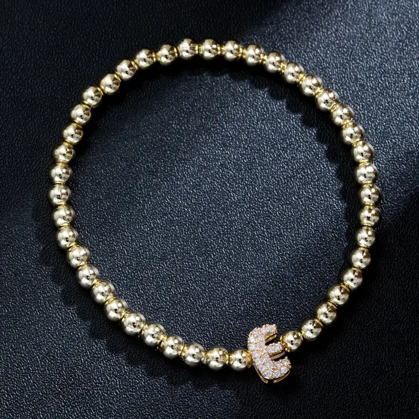 Golden Bubble Sparkle Letter Bracelet