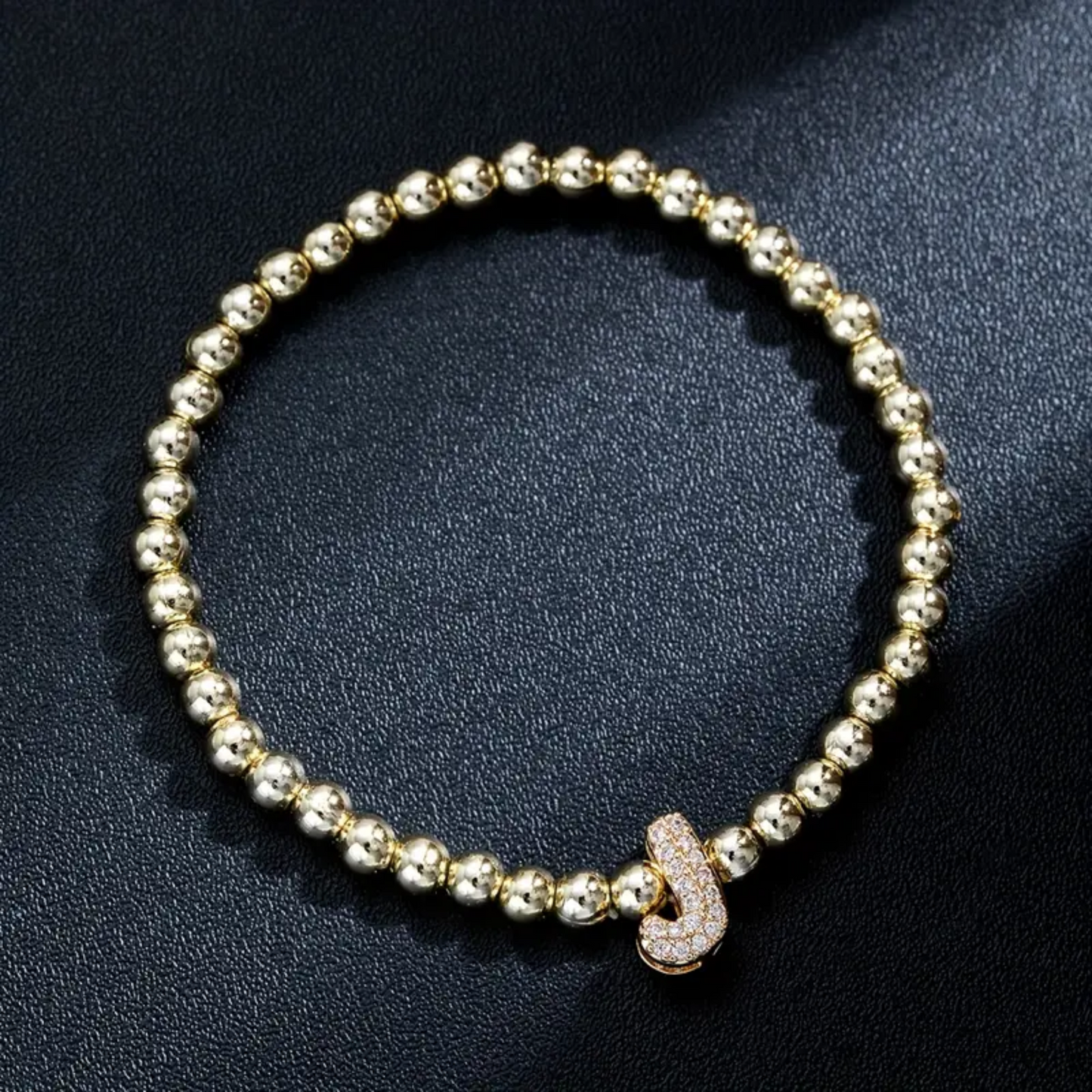 Golden Bubble Sparkle Letter Bracelet