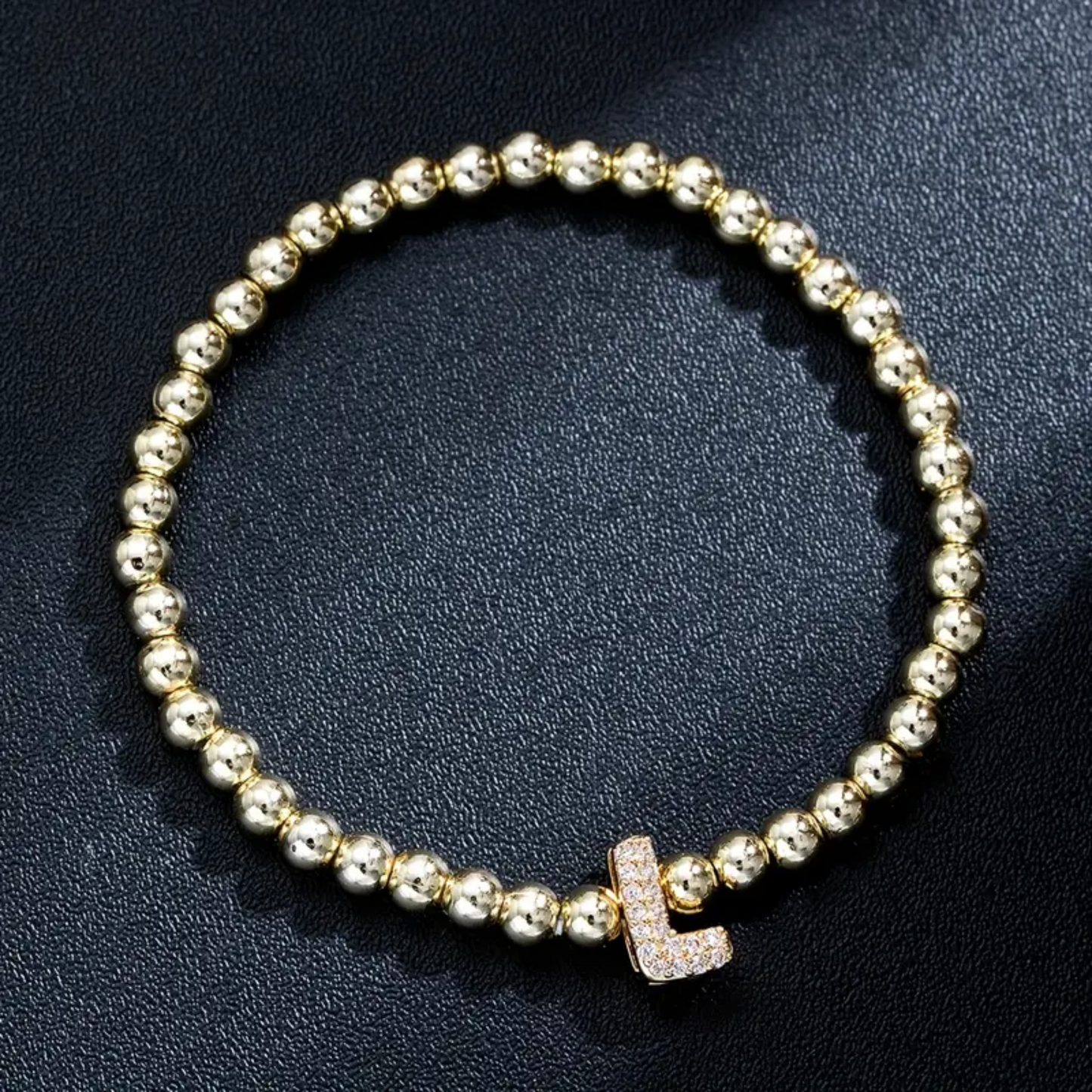 Golden Bubble Sparkle Letter Bracelet