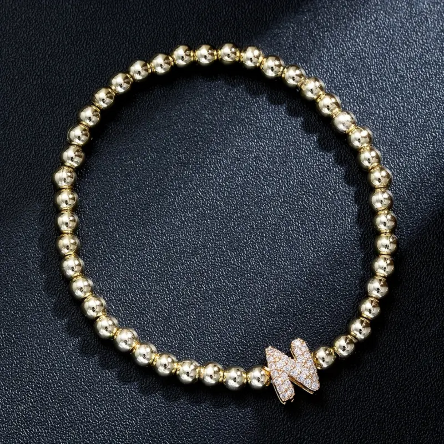 Golden Bubble Sparkle Letter Bracelet