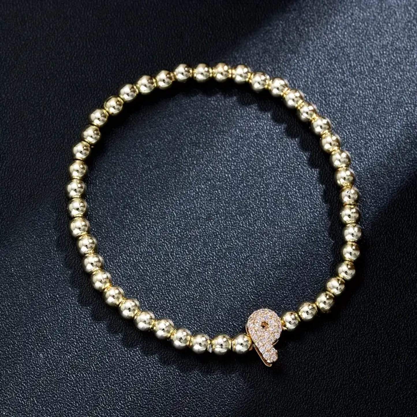 Golden Bubble Sparkle Letter Bracelet