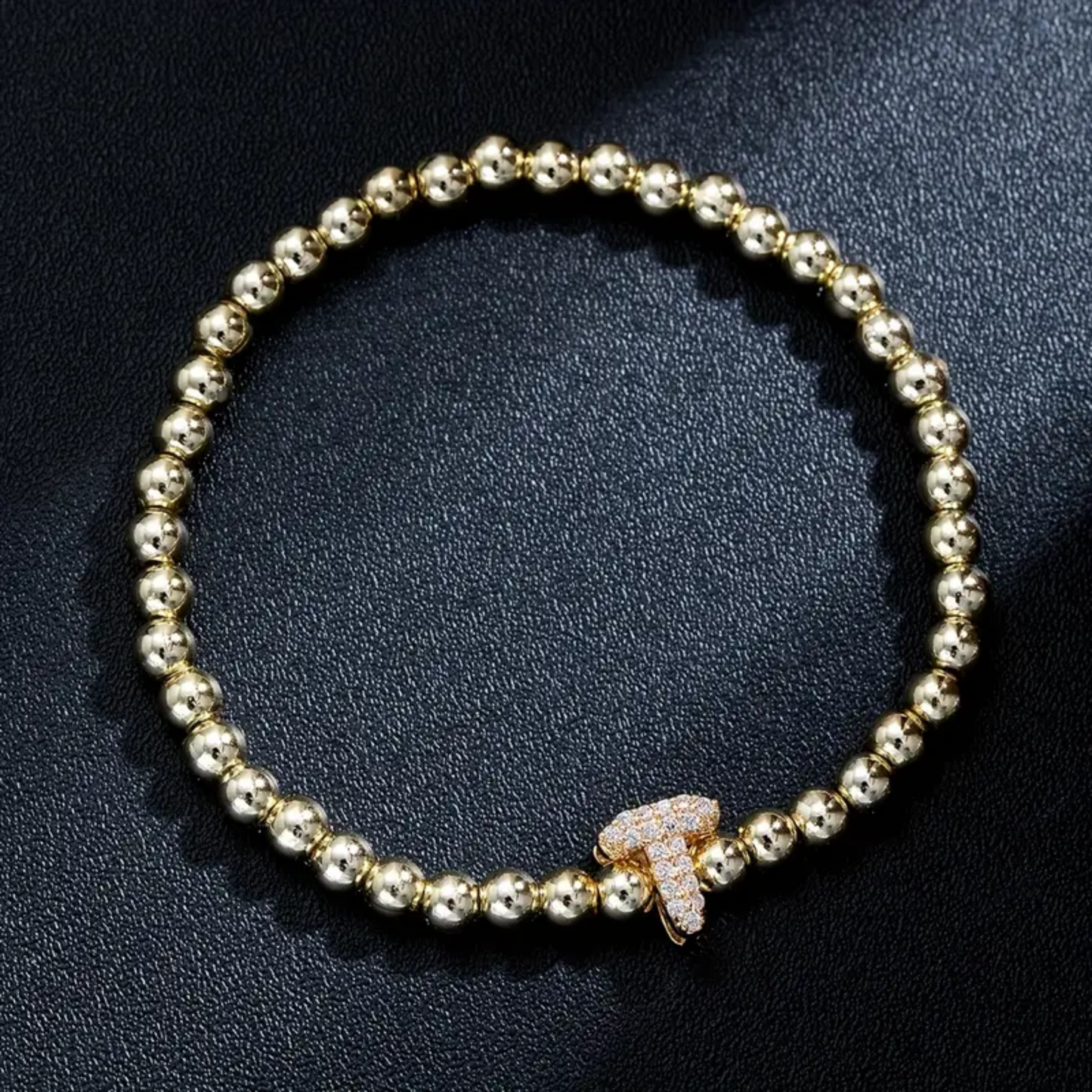Golden Bubble Sparkle Letter Bracelet