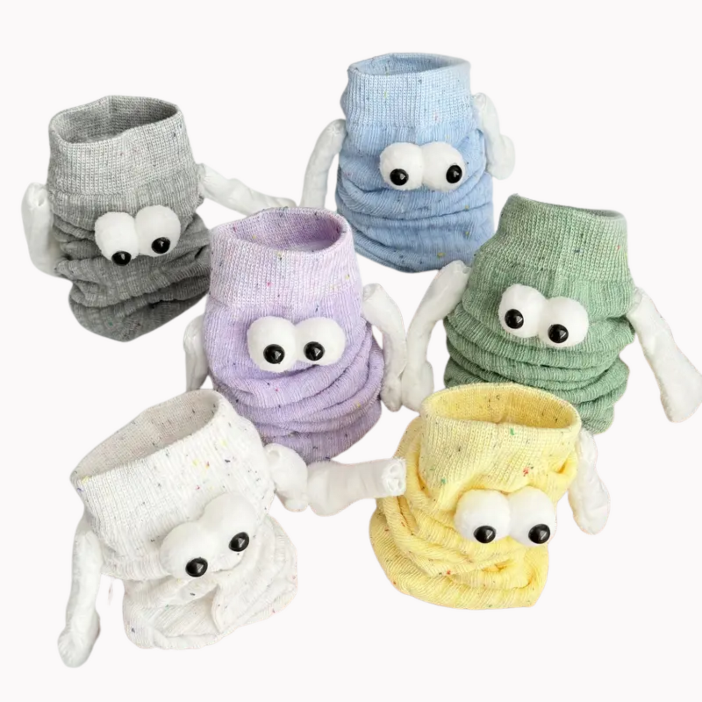Googly Eyes Magnetic Friendship Heart Splatter Crew Socks