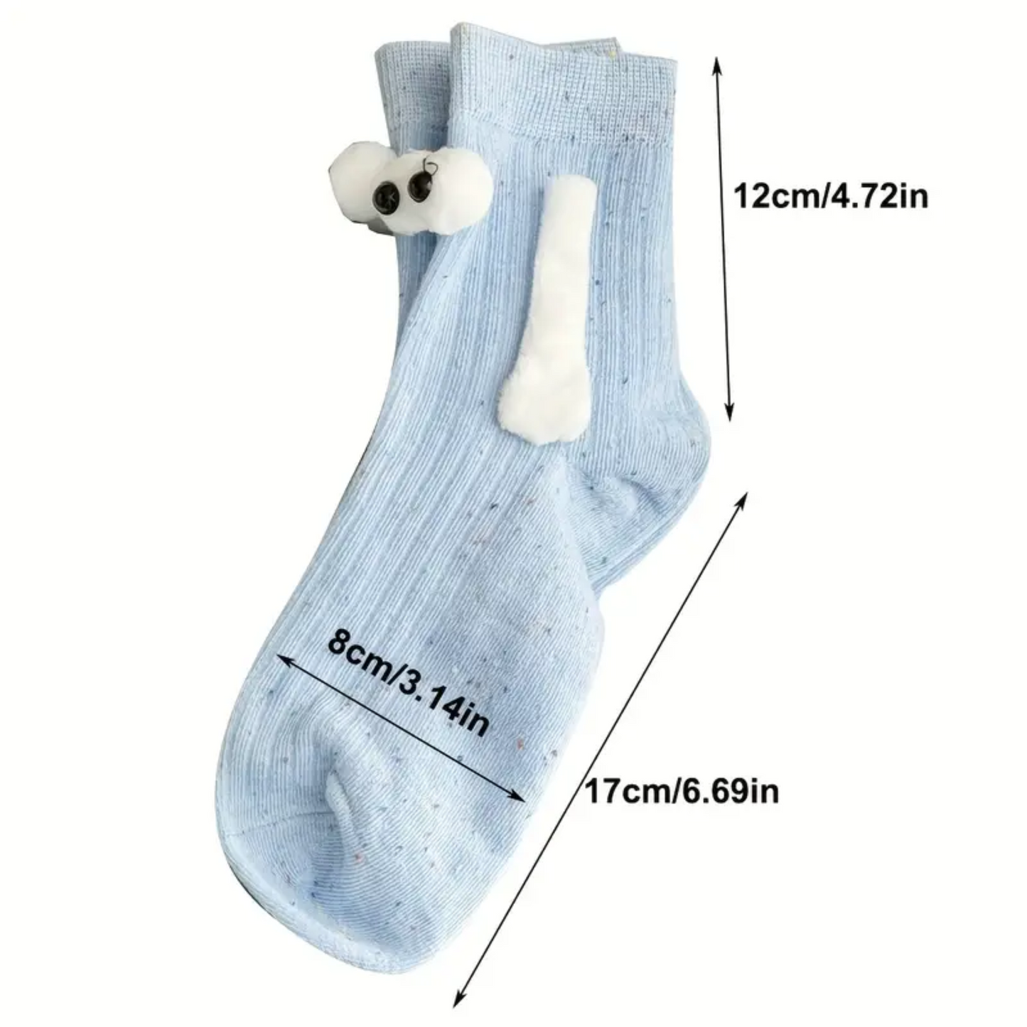 Googly Eyes Magnetic Friendship Heart Splatter Crew Socks
