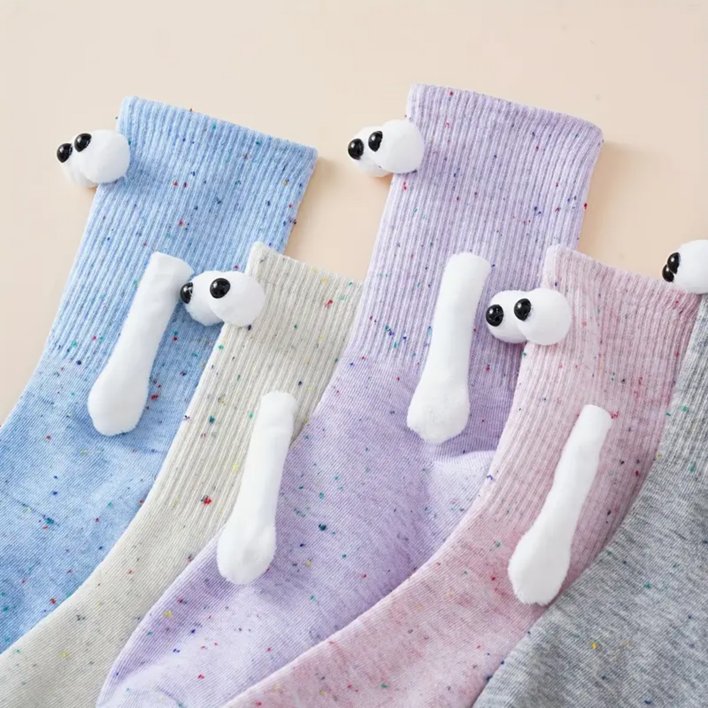 Googly Eyes Magnetic Friendship Splatter Crew Socks