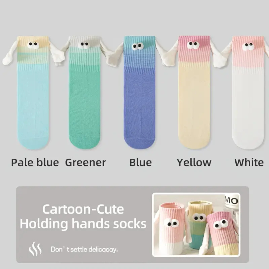 Googly Eyes Magnetic Friendship Crew Socks - Multi-Color