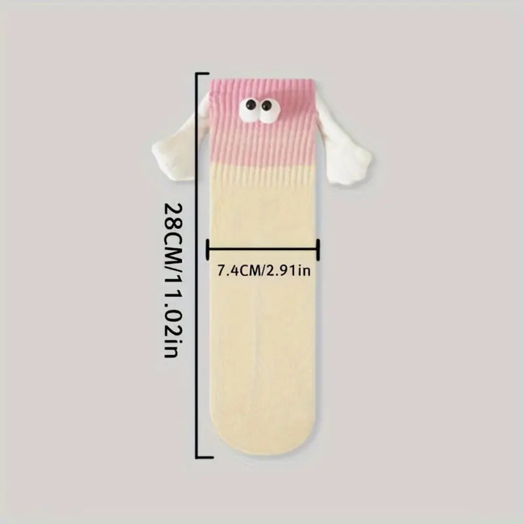 Googly Eyes Magnetic Friendship Crew Socks - Multi-Color